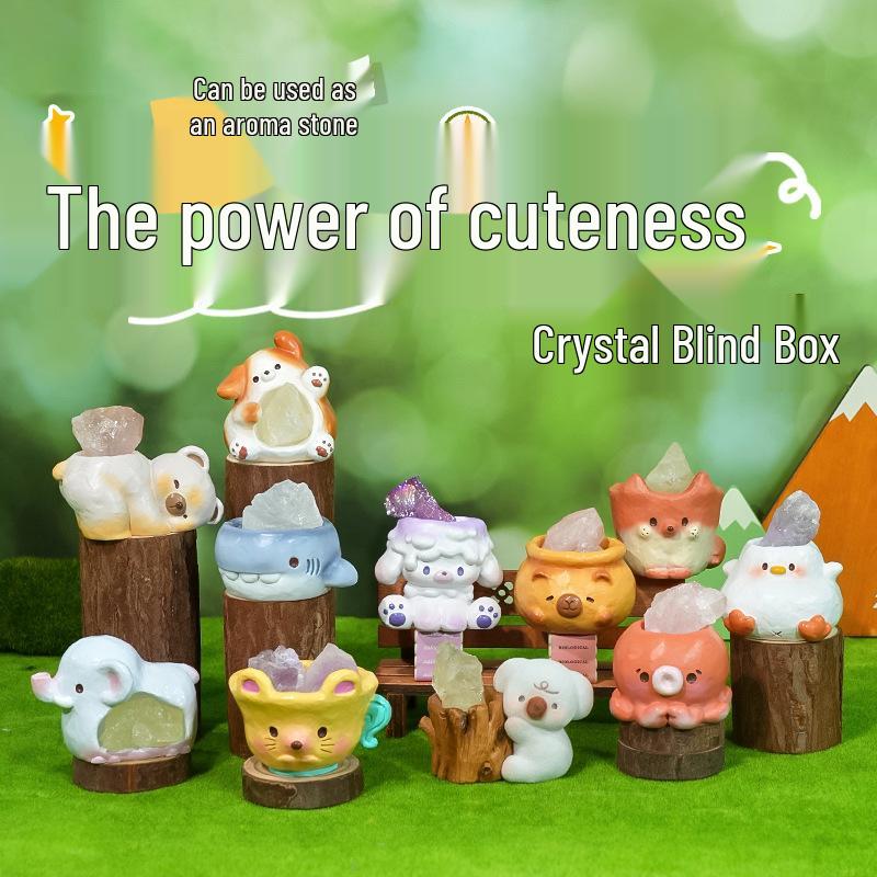 Cute Crystal Animal Ornament Blind Box: Desk Décor & Christmas Gift