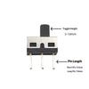 10Pcs 1P2T Vertical 2-Position 3-Pin Straight Pin Ss12E08Bg5 Toggle Switch High Curren Ss12D10G3 Handle Height 3Mm