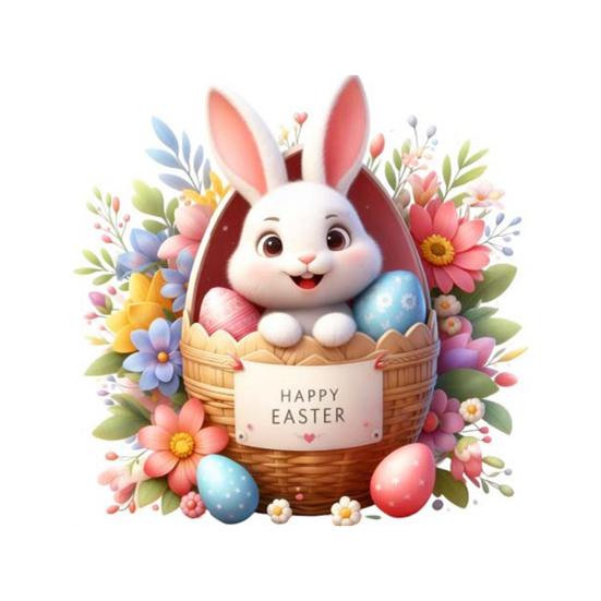 Osterwandaufkleber Lustiger Hase Rissiges Abziehbarer und Aufklebbarer Aufkleber 3D Loch Design Cartoon Selbstklebende Wandaufkleber für Kinderzimmer Spielzimmer