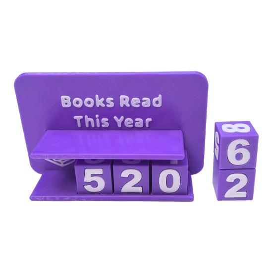 Book Read This Year Tracker Reading Book Counter Ornament Reading Target Display Number Recording Sign Shelf Desk Decoration Book Lovers Gift