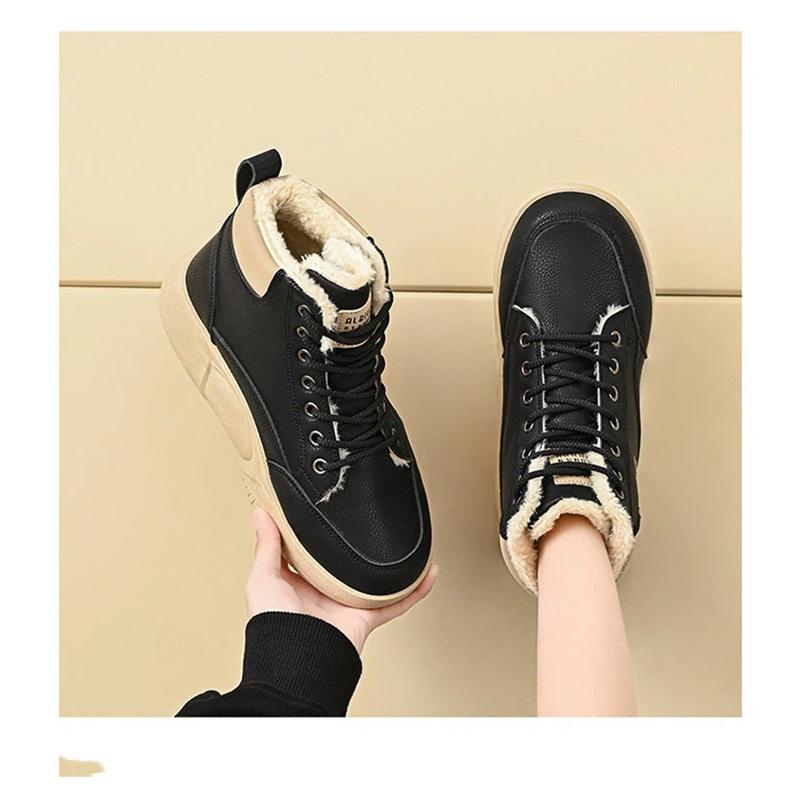 Women's Winter Thick And Warm High Top Shoes With Added Fleece Cotton Shoes
