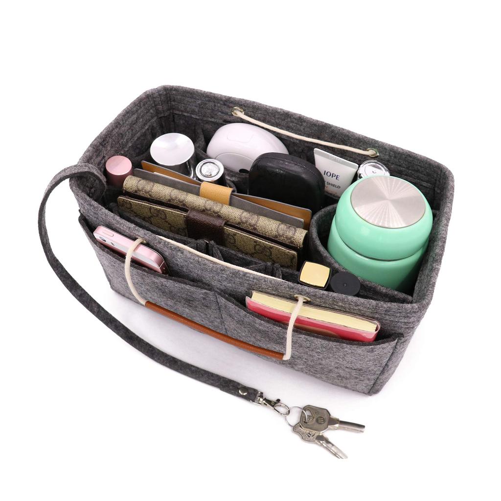 APSOONSELL Lightweight, Freestanding Felt Bag-in-Bag Inner Bag with Dividers for Large Tote Bags, Unisex, for Women and Men, Perfect for Organizing