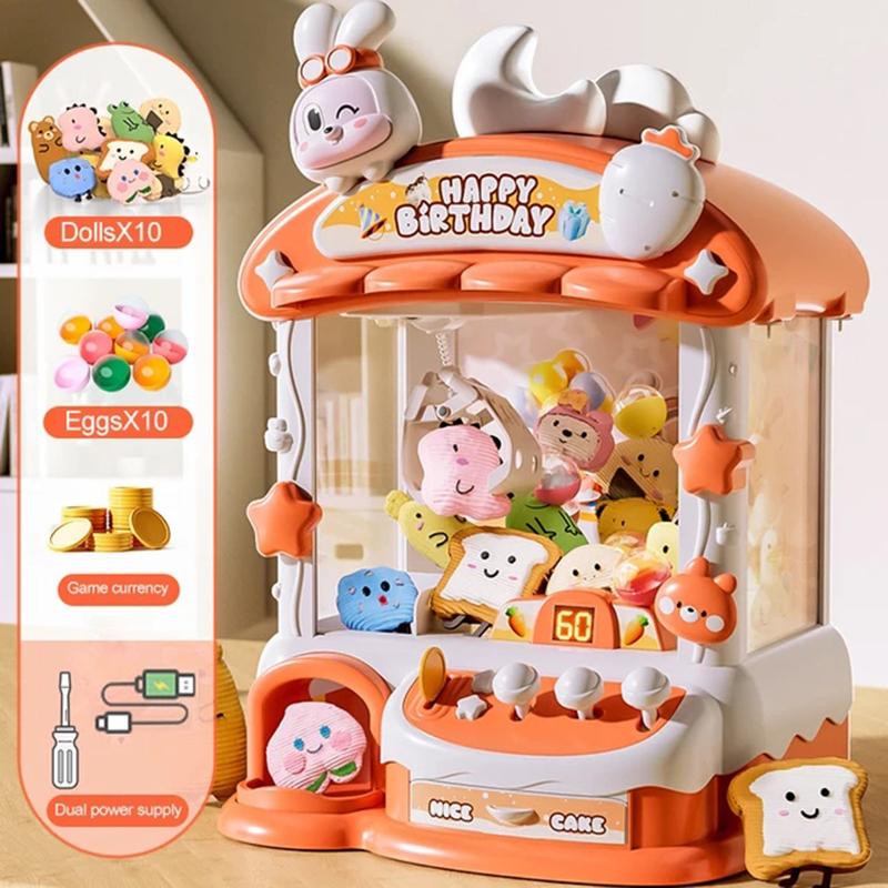 Big Cartoon Rabbit Automatic Doll Machine Toy For Kids Coin Operated Play Game Claw Crane Machines With Music Children Toy Gifts