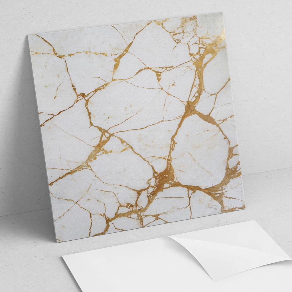 Dekoracyjne Kafelki Winylowe Samoprzylepne - Do Przedpokoju Elegancki Marmur Z Żyłkami 20X20X20 Cm
