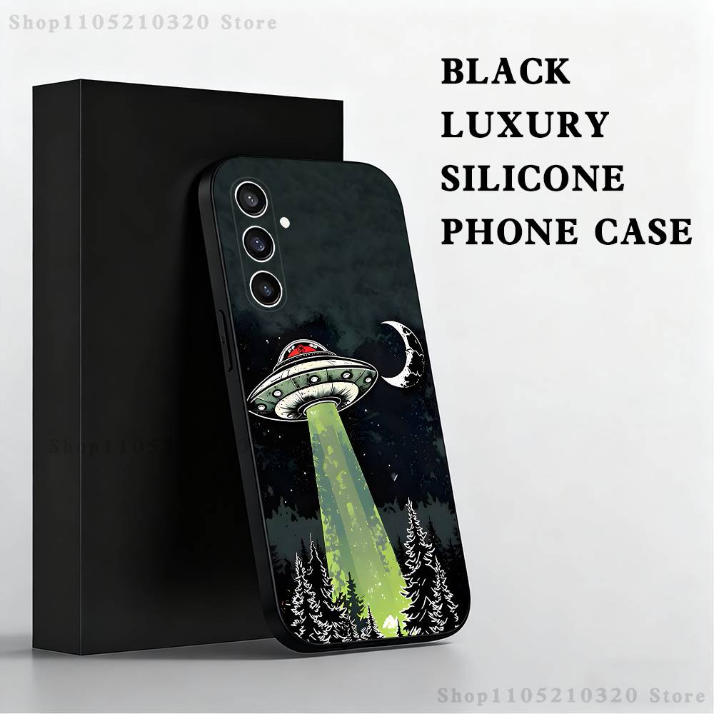 Funny Space UFO Thing Phone Case For Samsung S25,S24,S21,S22,S23,S30,Ultra,S20,Plus,Fe,Lite,Note,10,9,5G Black Cover