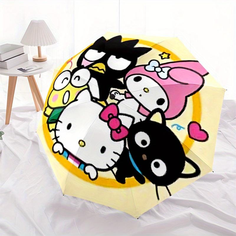 1pc Hello Kitty Friends Circle Umbrella with Plastic Handle,Suitable for All Seasons Home Travel Outdoor UmbrellaSanlio096