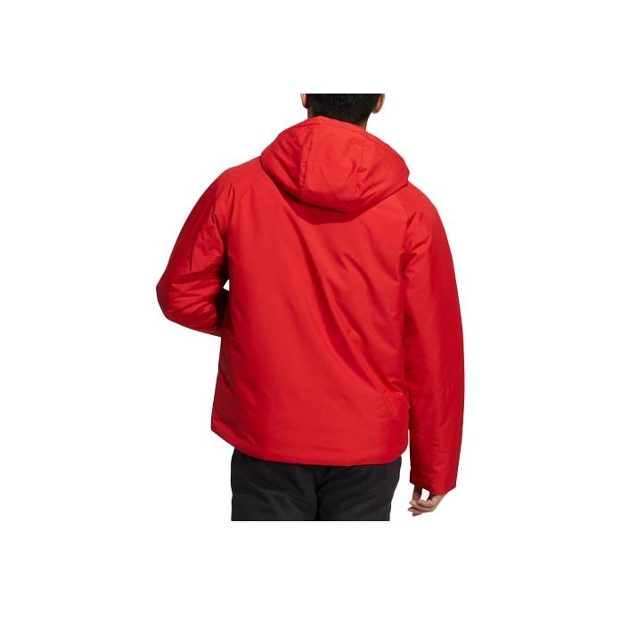 Adidas Color Block Hooded Cotton Jacket Men Jackets Light-Crimson HE7337