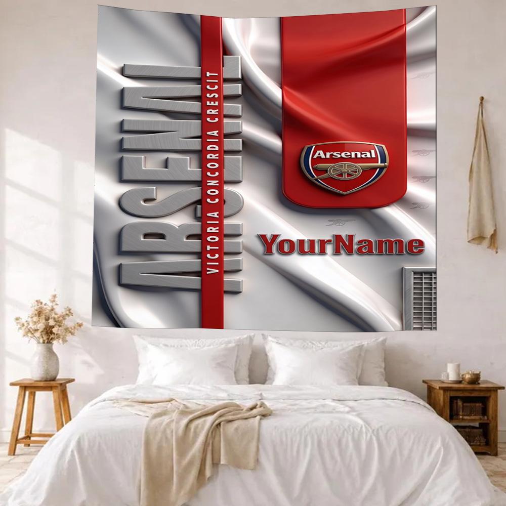 Arsenal Custom Ditt Navn Vægdekoration Vægtæppe Kunst Til Kæledyrsminde Fødselsdag Bryllupsfest Baggrund Familiegave