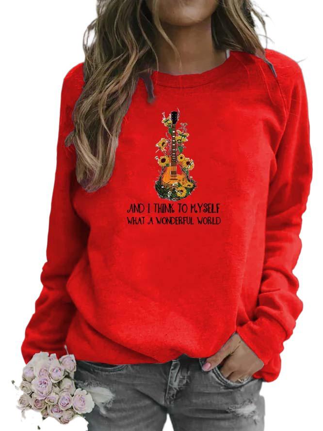 2026 Women's Printed Round Neck Hoodie