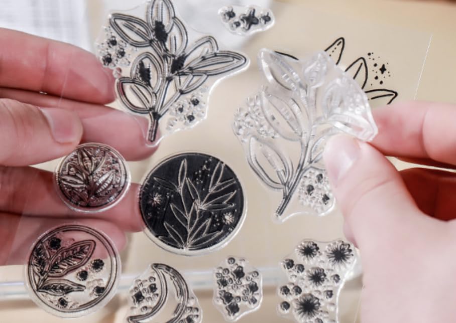 Donalee Stylish and Cute Clear Stamps for Rubber Transparent Silicone Collage Design Planners, Stamps, Stamps, Sheets, (Retro)