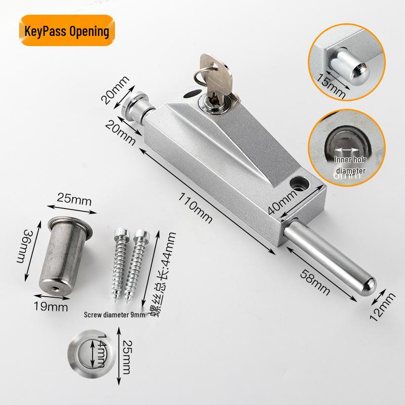 Zăvor cu cârlig din aliaj de aluminiu pentru podea și ușă rotativă din lemn