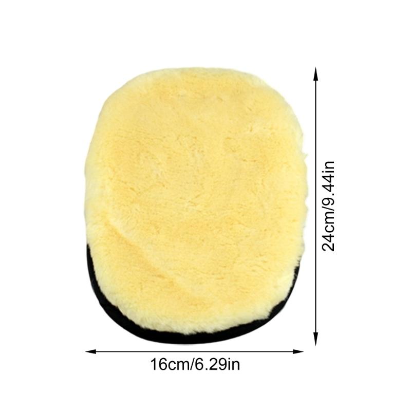 Double Layer Wool Blend Vehicle Wash Mitts Superior Dust Absorption Ergonomic Design Safe For Paint Glass Trim