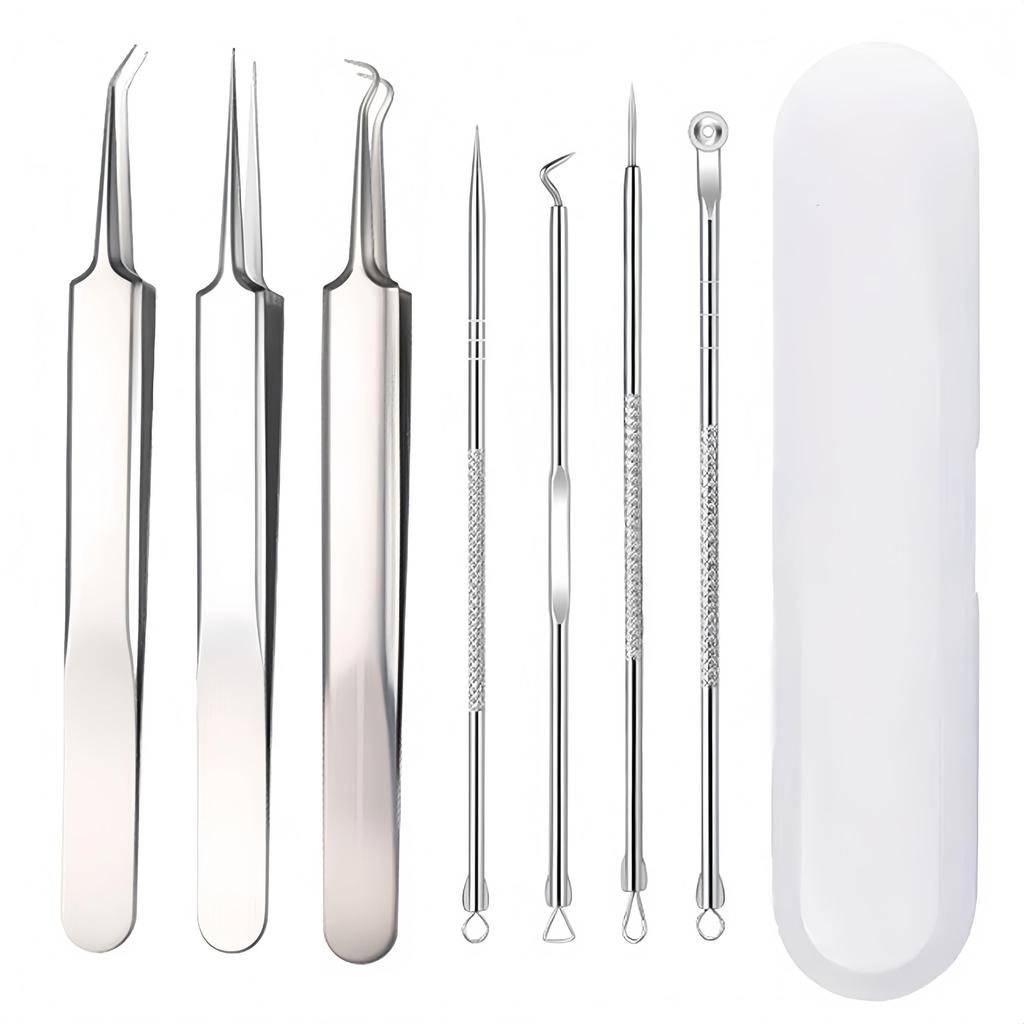 Blackhead Remover Acne Hair and Acne Antibacterial Stainless Steel Pore Care Kit with Tip Stainless Steel Acne Blackhead Strawberry Nose Pore Portable