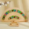 Folding Fan Wood Spanish Fan For Dancing Printing Hand Folding Fan Home Decorations