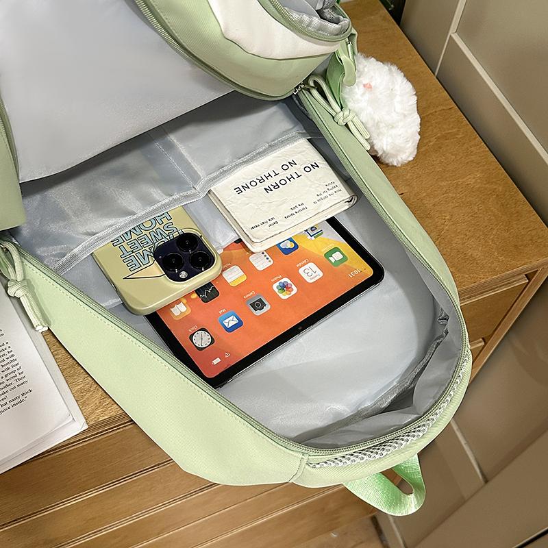 Contrast Color Large Capacity Backpack Student Schoolbag Women's Lightweight Backpack