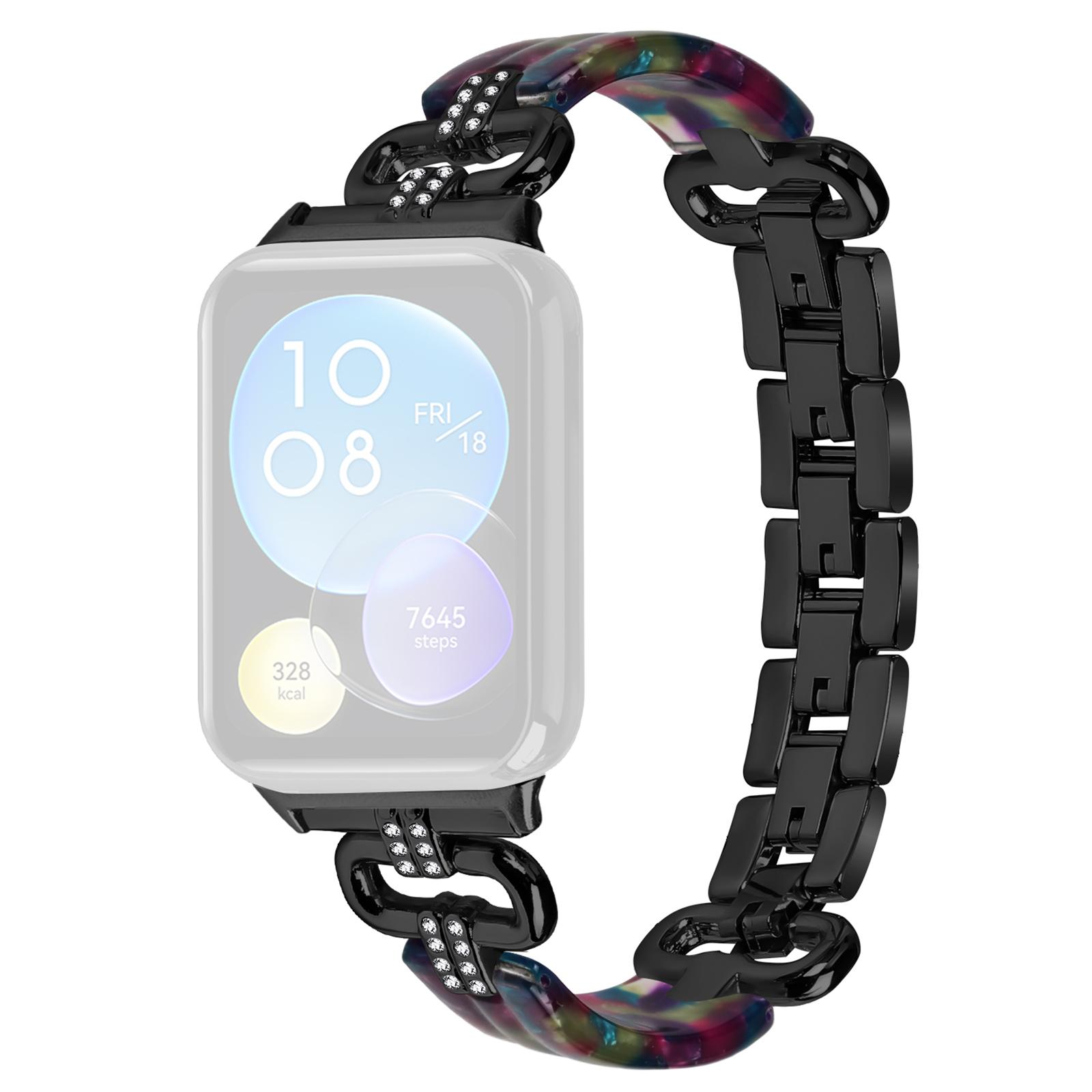

For Xiaomi Smart Band 8 Pro Resin+Rhinestone Wrist Strap Replacement Black