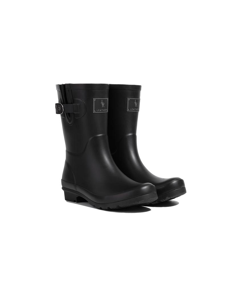 Leathery Melting Plain Rain Boots [3 Colors]