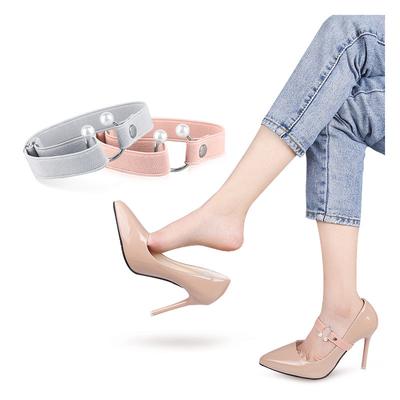 2 Stück/4 Stück High Heels Schuhriemen für Damen - Elastische Fixierte Schnürsenkel U-förmige Perlen-Schnalle Schuhdekoration Schnürsenkel