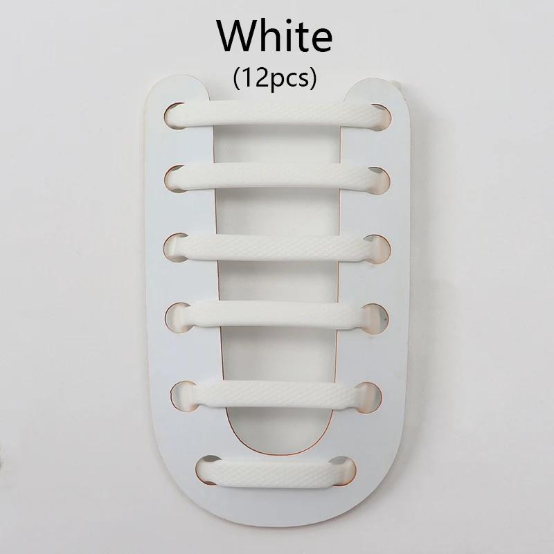 12Pcs/Set Elastic Silicone Shoelaces Practical Fashionable for Men Women Lazy Hammer Type Shoe Laces Sneakers No Tie Shoelaces