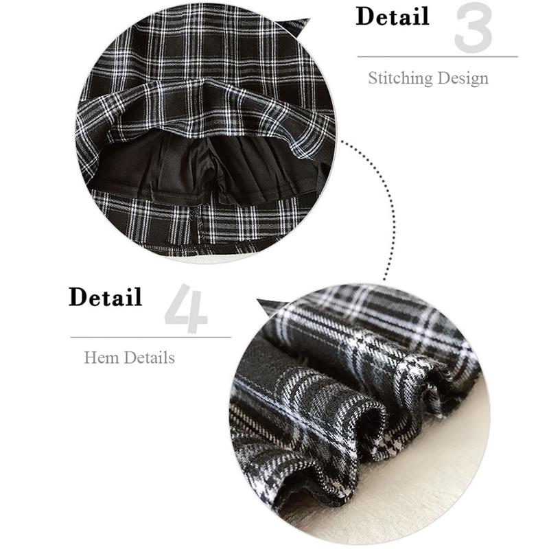 Юбки женские ретро клетчатая мини-юбка трапециевидной формы Ulzzang с высокой талией — фото 7