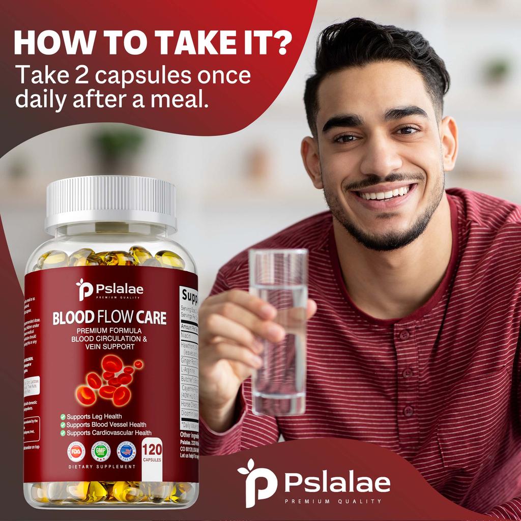 Pslalae Hawthorn Extract, L-Arginine, and Ginger Root - Leg Health and Cardiovascular Health