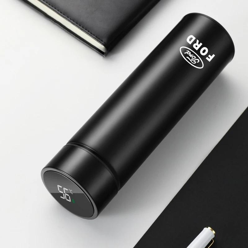 Car Sticker Hot For Ford Car Insulated Cup 500ml Water Cup Coffee Tea Thermos For Ford S MAX Ranger Focus Fiesta Mondeo Kuga Mus