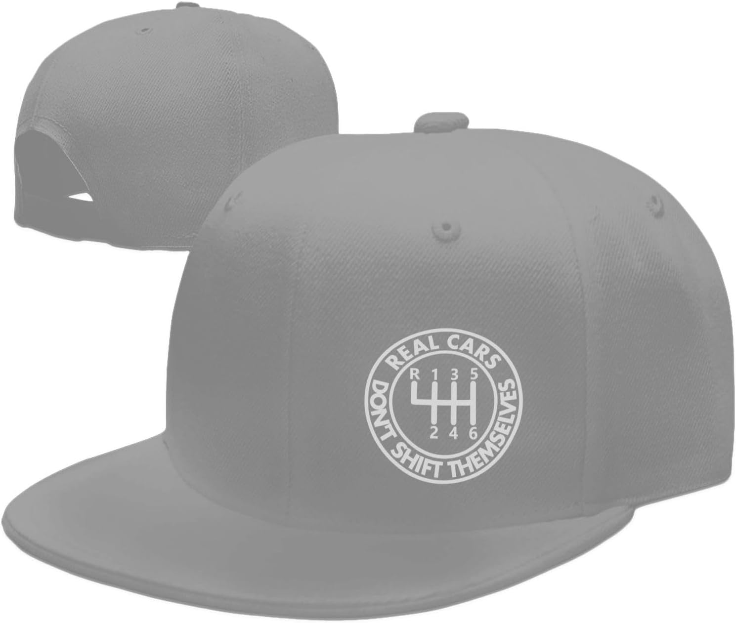 

Real Cars Dont Shift Themselves Snapback Hat Hip Hop Style Flat Bill Brim Hats Baseball Cap Black One Size