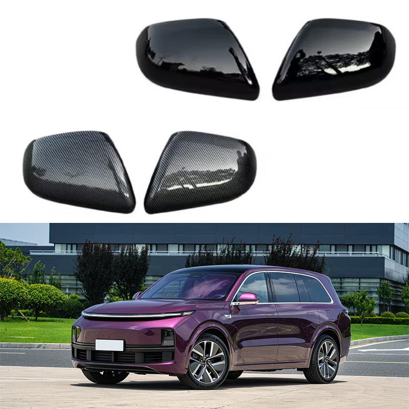 Ideal L7 L8 L9 Carbon Fiber Pattern Rearview Mirror Gloss Black Protective Cover