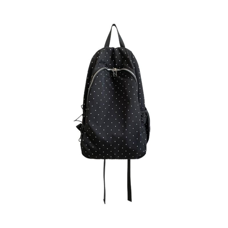 2026 Neuer Koreanischer Stil Preppy All-Match Gepunkteter Rucksack Einfache Schülertasche Leichte Nylon