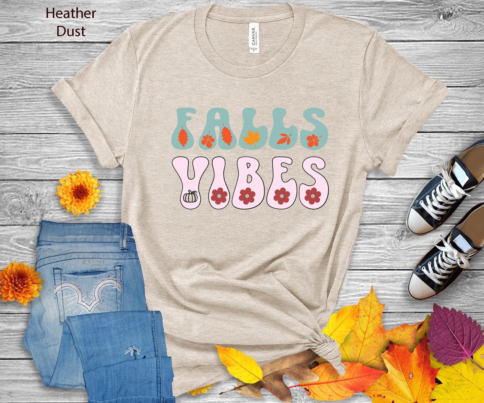 Fall Vibes T-Shirt | Pumpkin Season, Autumn Graphic Tee S