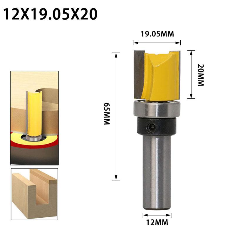 1pc 12mm 12.7mm Shank Template Trim Hinge Mortising Router Bit Straight End Mill Tenon Woodworking Tools