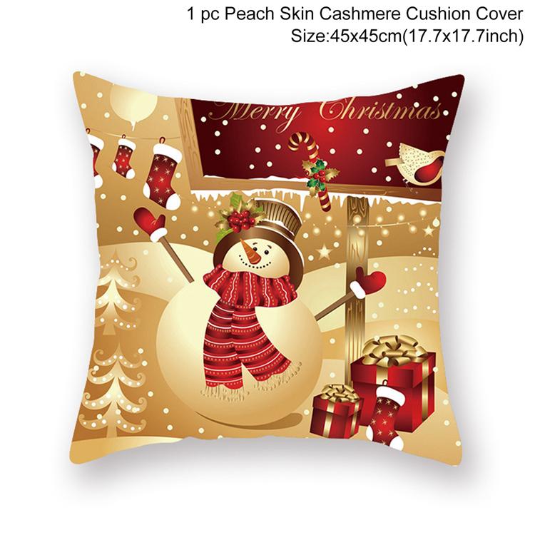 Christmas Cushion Cover Merry Christmas Decorations for Home 2025 Christmas Ornaments Navidad Noel Xmas Gifts New Year 2025