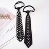 Black Hand-beaded Long Necktie Tassels Decoration Shirt Tie Temperament Pearls Tie  Kids