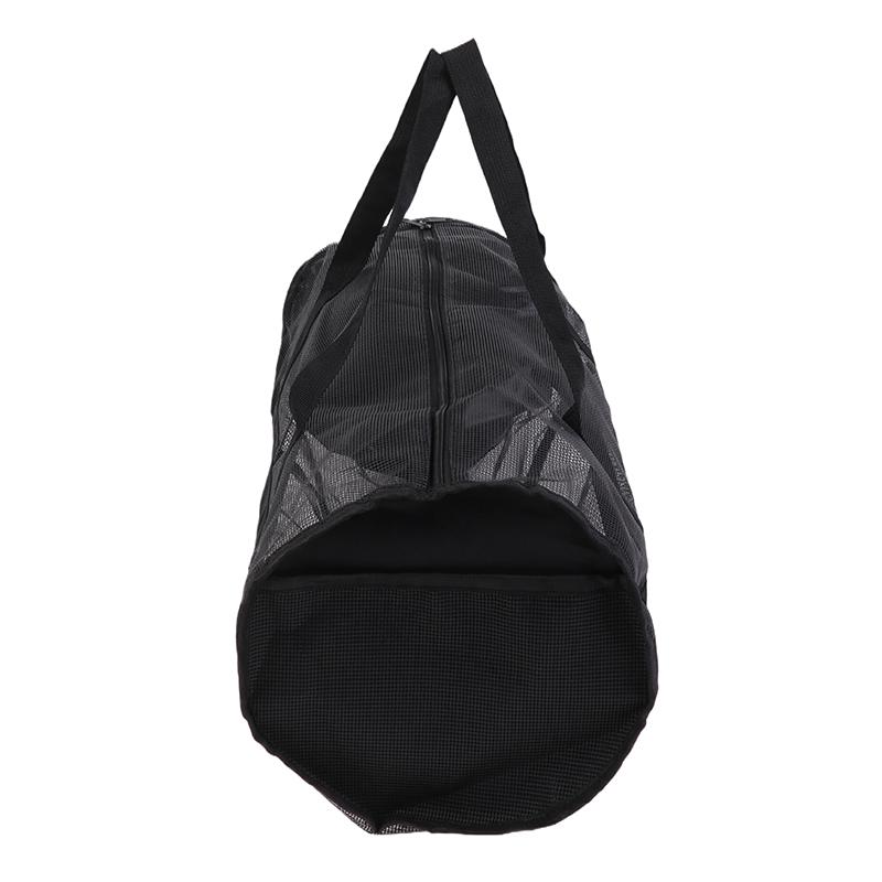 Black Yoga Pad Carrier Bag Basketball Volleyball Bag Sports Fitness Storage Bag Mesh Pilates And Bodybuilding Sports Bag