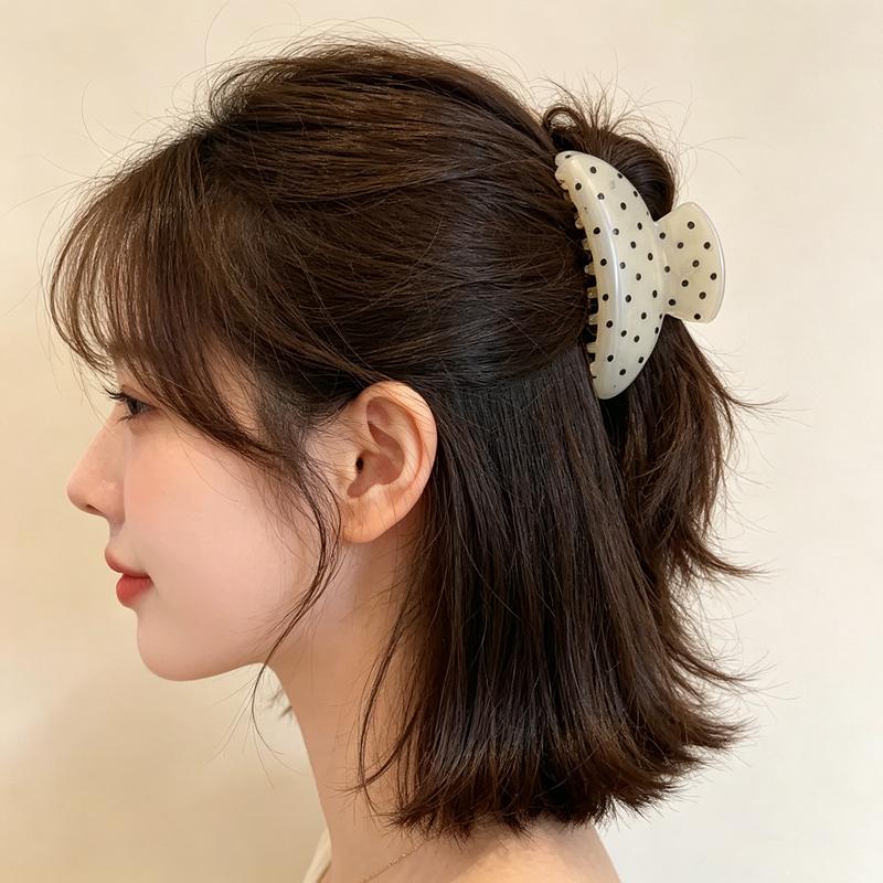 Sweet Dot Acrylic Hair Claw Clips For Women Girls Half-Up Hairstyle Hairpin Korean Fashion Hair Accessories