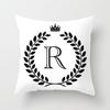 26 Crown Letter Pattern Double-Sided Printed Pillow Cover Short Plush Suitable Living Rooms Bedrooms Sofas Throw Cushion Cover