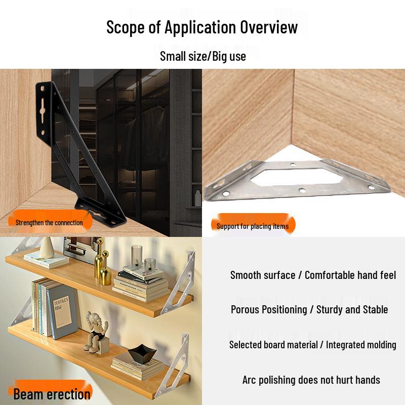 Reinforced 90° Right Angle Bracket for Cabinets, Beds, and Corner Support