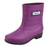 Damen Mid-Calf Warme Regenstiefel - Rutschfeste, Wasserdichte Gummischuhe mit Baumwollfutter