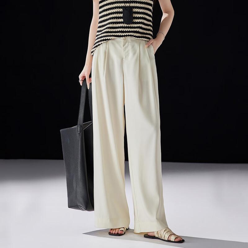 Demana Women's High-Waist Lyocell Pleated Wide-Leg Pants