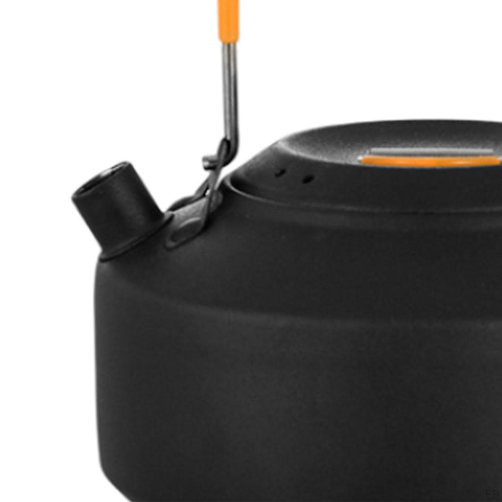 1L Camping Kettle Camp Tea Pot Teakettle Stain Resistant Cook Water Boiler Stainless Steel