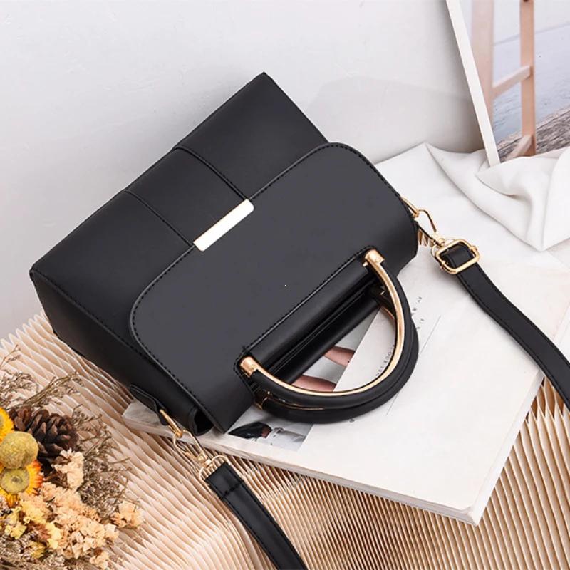 Borsa semplice per donna Borsa a tracolla in pelle PU Borsa alla moda con manico piccolo Borsa a tracolla firmata Borsa a mano per la spesa quotidiana da donna