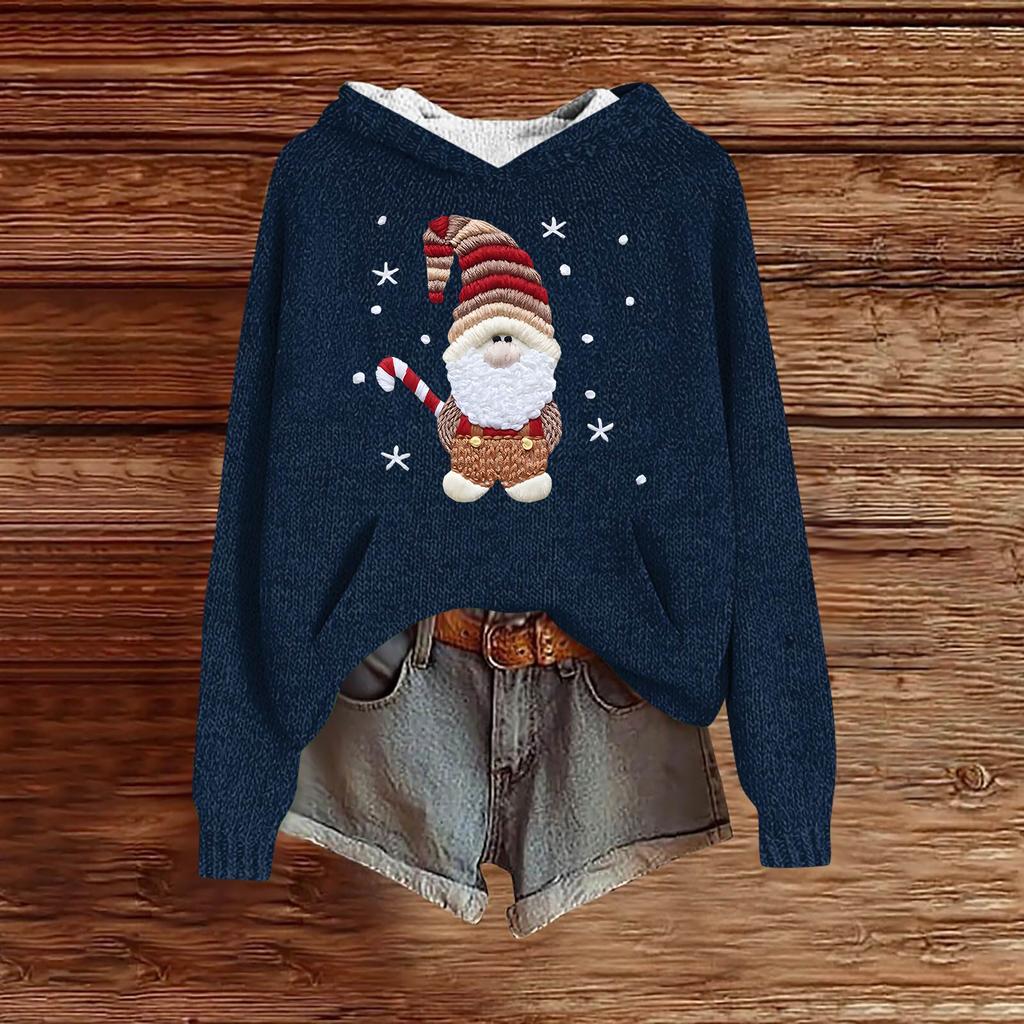 Sweatshirts For Women Knit Sweater Cute Shirt Fall Pullover Hooded Sweatshirt