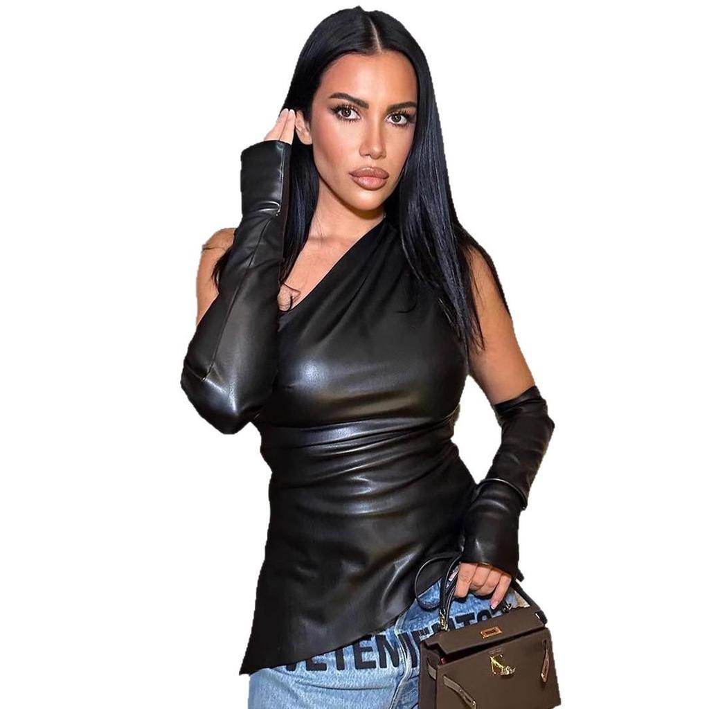 2025 Europäisches & Amerikanisches Ein-Schulter-Schlankheits-Damenoberteil - Sexy Ärmelloses Mode-Oberteil