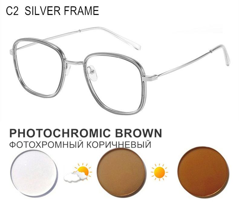 Prescription Glasses For Myopia Women Men Photochromic Or Blue Light Blocking Lenses Nearsighted Or Astigmatism Custom UF144