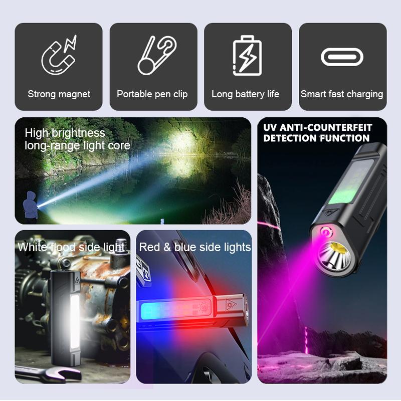 Outdoor Light Strip Illumination, Magnetic Rechargeable Flashlight, High Brightness Emergency Multifunctional Outdoor Work