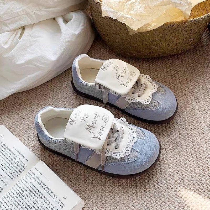 Puff shoes women's retro round head platform women's new spring and autumn light casual sports board shoes