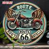 D Flat Pc Adventure Round Aluminum Sign Classic Metal Tin Sign Winged Motorcycle X Round Aluminum Sign Route