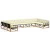 Outdoor Sofa Set with Cushions 10 Pcs White and Cream