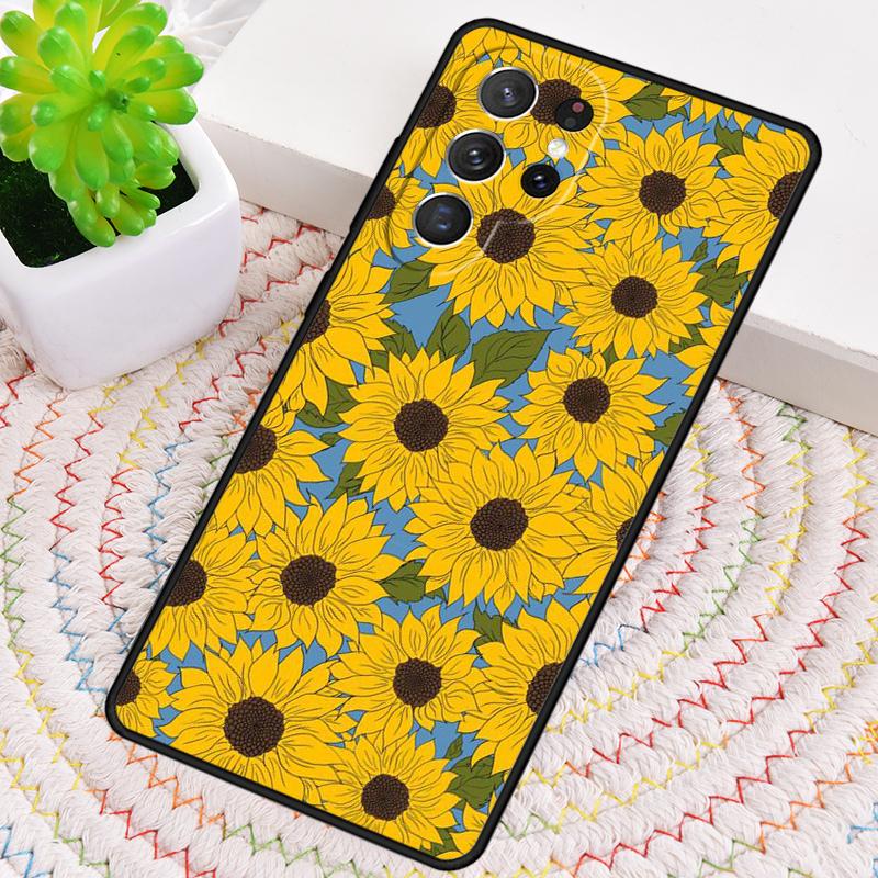 Sunflower TPU Phone Case For Samsung Galaxy Note 10 Pro S26 S25 S24 S23 S22 Ultra Plus S21 FE S20 Shockproof Cover