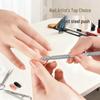Russian Style Slanted Head Nail Art Tool: Double-Headed Steel Pusher & Gel Remover Stick.